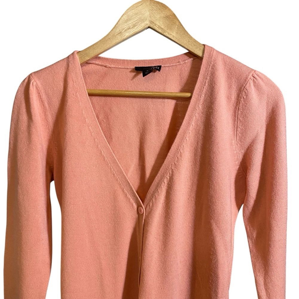 East 5th Women's Sweater Cardigan Deep V-Neck Button Down Soft Pink Size S - Picture 2 of 10